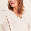 T-shirt manches longues ecru femme creme femme