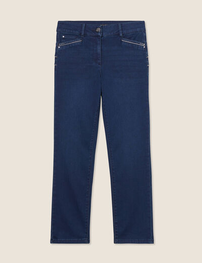 Jean droit taille standard denim brut femme