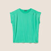 T-shirt droit col rond manches courtes vert menthe femme