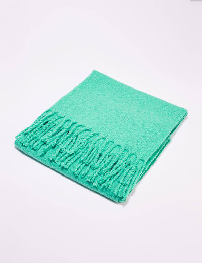 &Eacute;charpe &agrave; franges vert &eacute;meraude femme