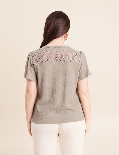 T-shirt manches courtes vert clair femme