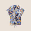 T-shirt nou&eacute; bleu femme