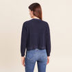 Gilet manches longues brillant bleu marine femme