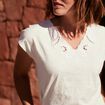 T-shirt manches courtes ecru femme