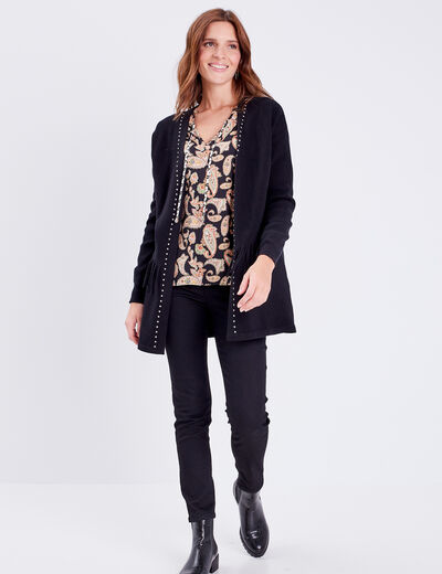 Blouse manches longues noir femme