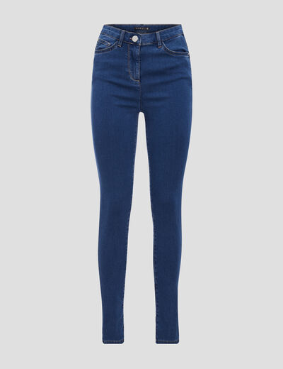 Jeans léger taille haute long denim double stone femme