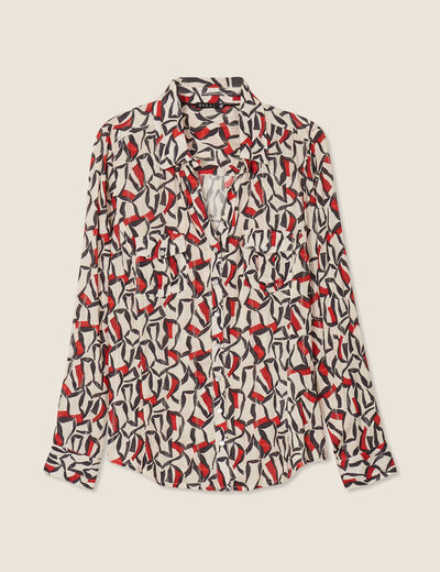 Chemise manches longues rouge femme