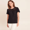 T-shirt manches courtes noir femme
