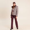 Pantalon coupe bootcut &agrave; pont prune femme