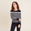 Pull manches longues bleu marine femme