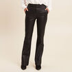 Pantalon bootcut enduit taille haute noir femme