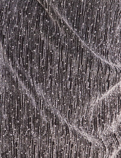 Robe ajust&eacute;e courte col v sans manches gris argent femme