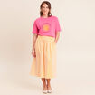 T-shirt col rond manches courtes rose fushia femme