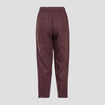 Pantalon battle en lin marron fonc&eacute; femme