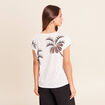 T-shirt col v manches courtes ecru femme