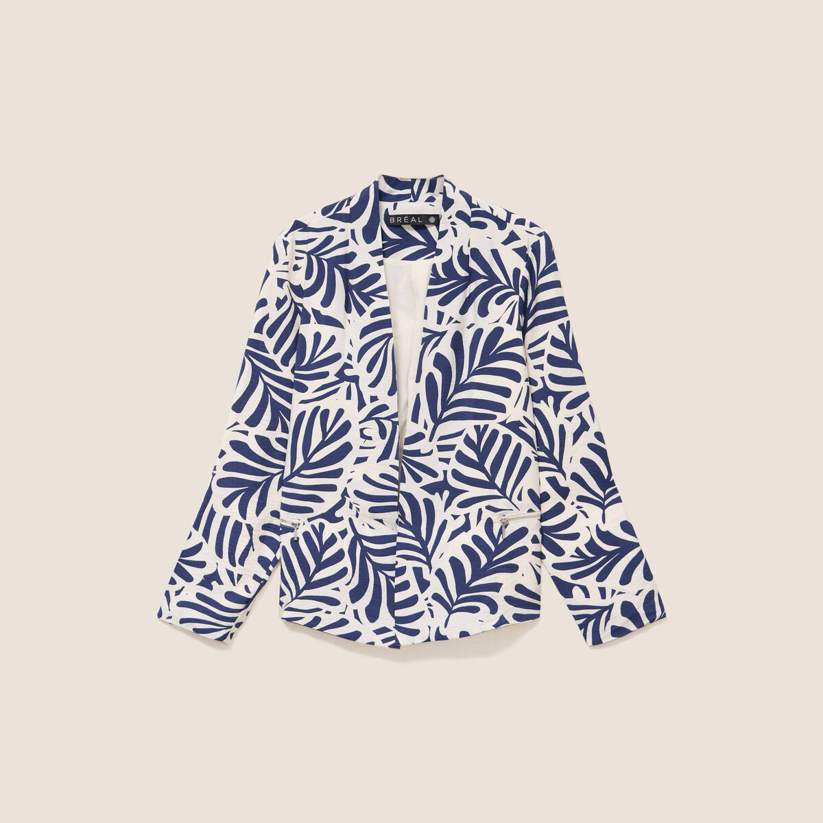 Veste manches longues doubl&eacute;e blanc femme