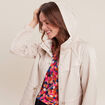 Parka d&eacute;perlante cintr&eacute;e lien &agrave; coulisse sable femme