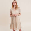 Robe droite fils métallisés couleur or femme