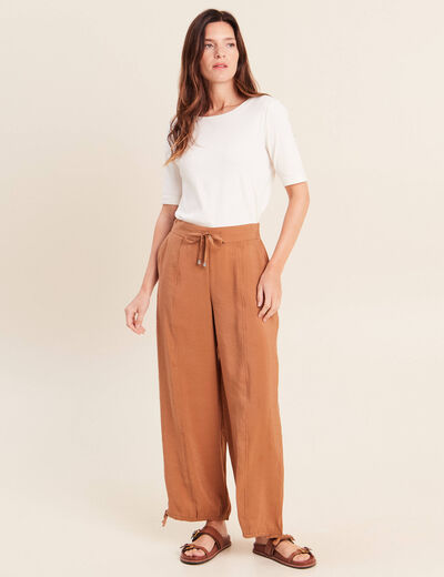 Pantalon bouffant beige femme
