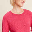 Pull manches longues rose framboise femme