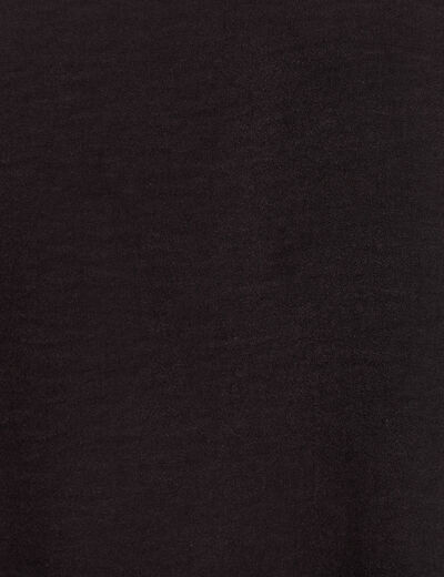 Robe courte &eacute;vas&eacute;e sans manches col rond noir femme