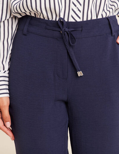 Pantalon large taille standard bleu foncé femme