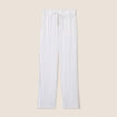 Pantalon large taille haute gris foncé femme