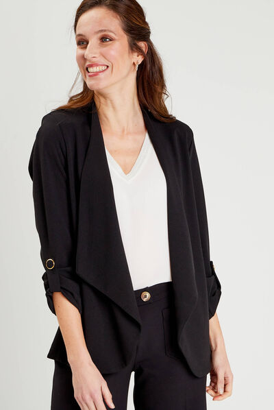Veste esprit blazer droite noir femme