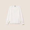 Blouse droite manches longues dentelle ecru femme