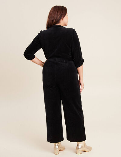 Combinaison pantalon velours noir femme