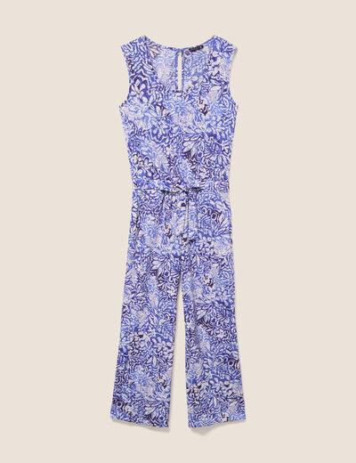 Combinaison pantalon droite bleu femme