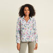 Chemise droite manches longues bleu femme