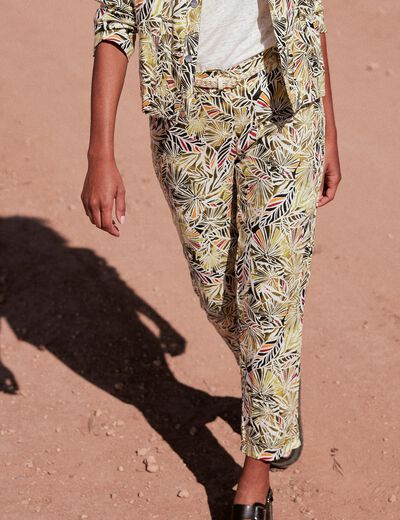 Pantalon à ceinture vert femme