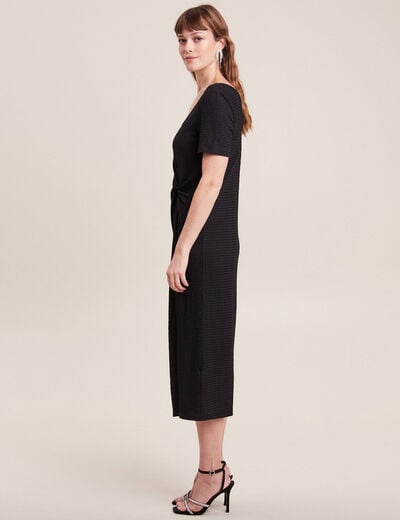 Robe midi moulante noir femme
