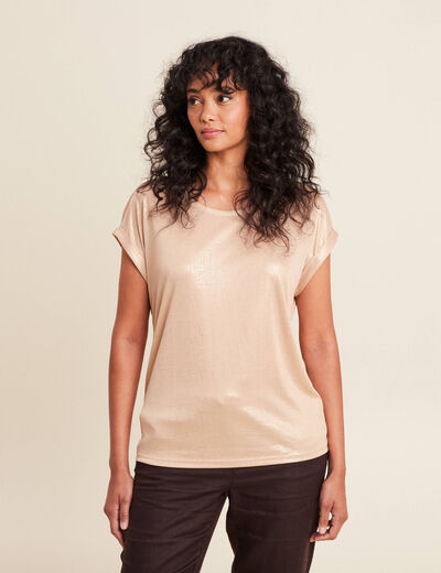 T-shirt manches courtes couleur or femme