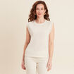 T-shirt sans manches ecru femme