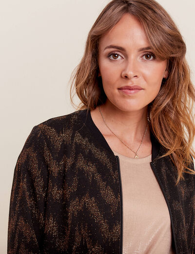 Veste bomber zippée noir femme