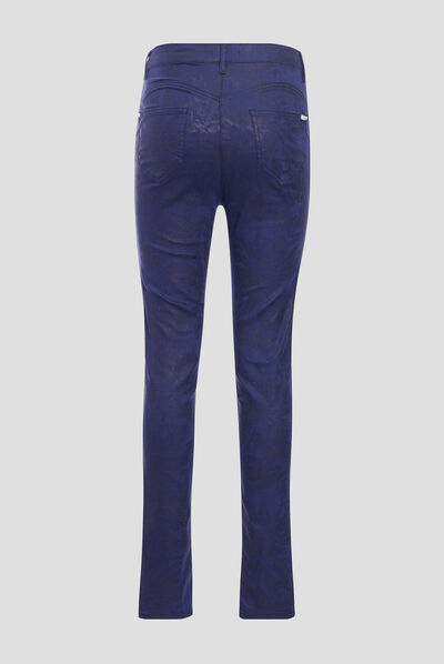 Pantalon ajusté bleu marine femme