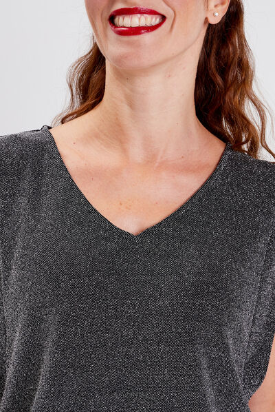T-shirt manches courtes noir femme