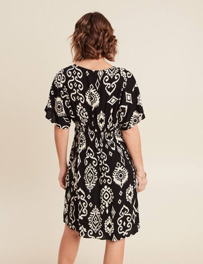 Robe évasée fluide noir femme