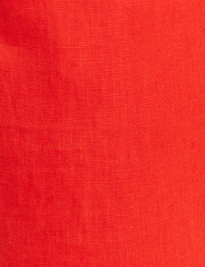 Pantalon large ceinturé orange femme