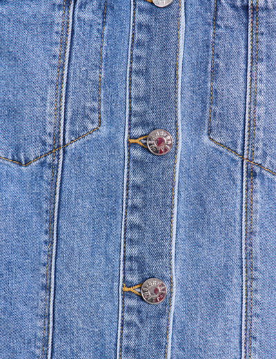 Veste jean manches longues denim double stone femme