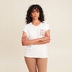 t-shirt col rond manches courtes ecru femme