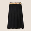 Jupe longue &eacute;vas&eacute;e ceintur&eacute;e noir femme