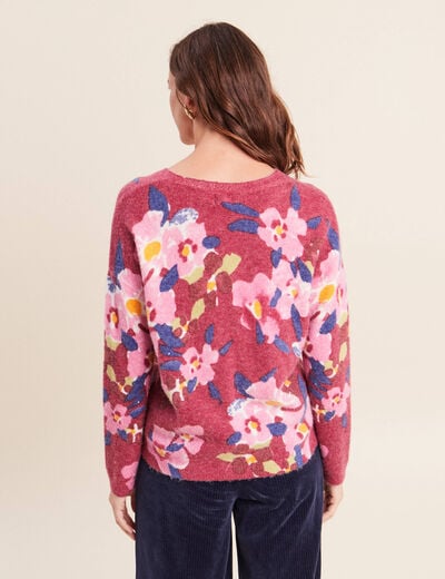 Pull manches longues rose femme