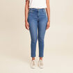 Jean ajusté taille haute denim double stone femme