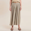 Pantalon jupe-culotte large vert clair femme