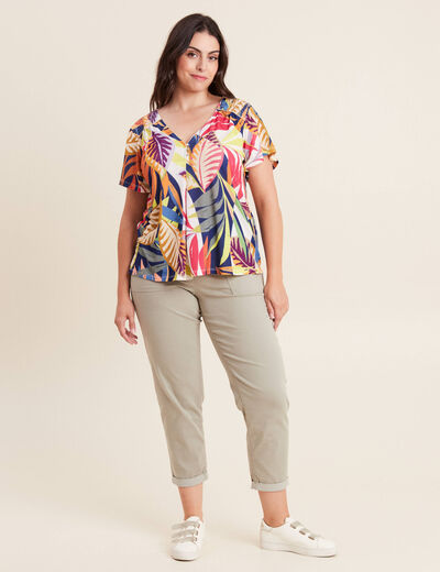 T-shirt manches courtes multicolore femme