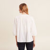 Blouse manches 3/4 ecru femme