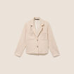 Veste droite col tailleur doubl&eacute;e sable femme